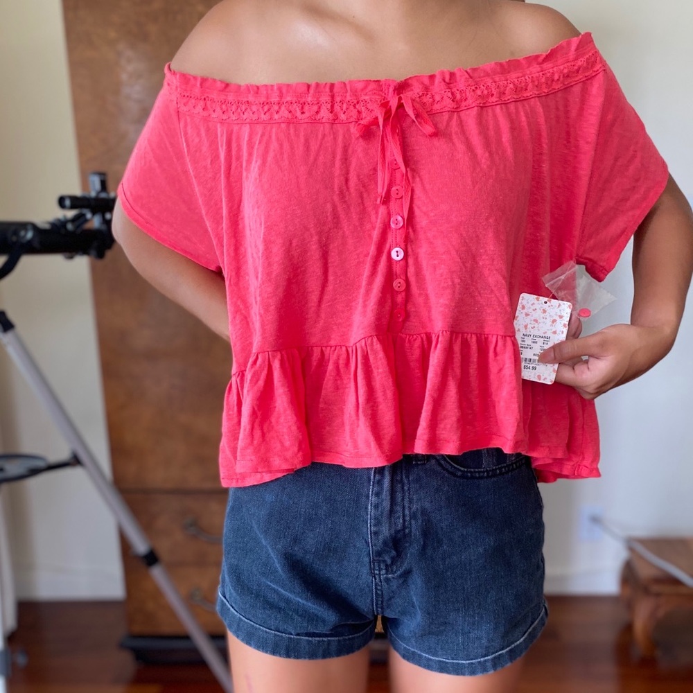 Coral blouse